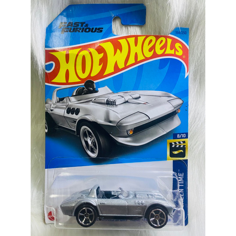 Hotwheels Xe mô hình Corvette Grand Sport xám trắng