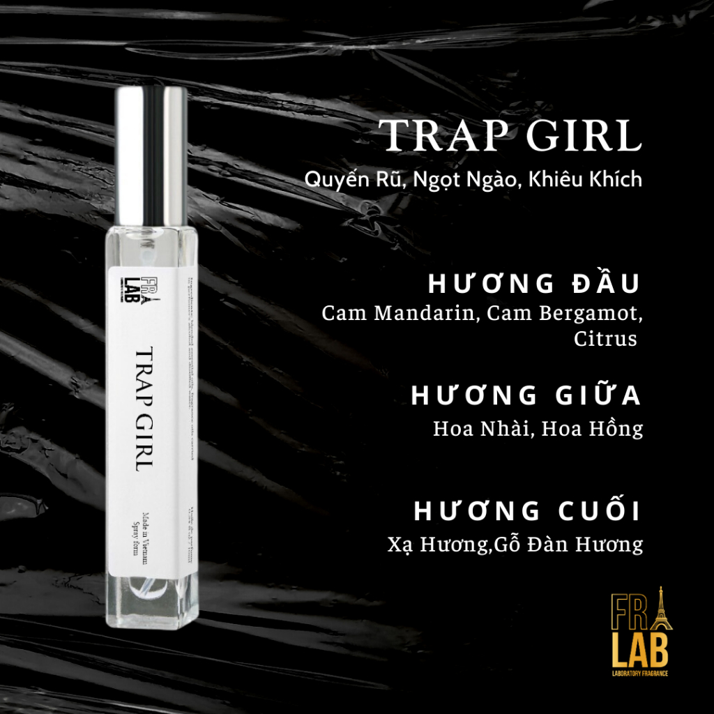 Nước Hoa Nữ Fralab Trap Girl Quyến Rũ, Ngọt Ngào, Khiêu Khích 10ml - Dạng Xịt Tiện Lợi