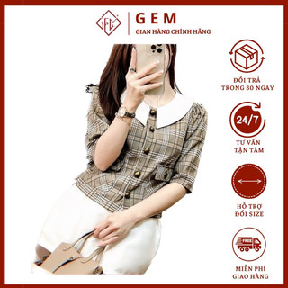 Áo sơ mi thu đông tay lửng chất dạ dễ phối chân váy hoặc quần G293 - GEM Fashion