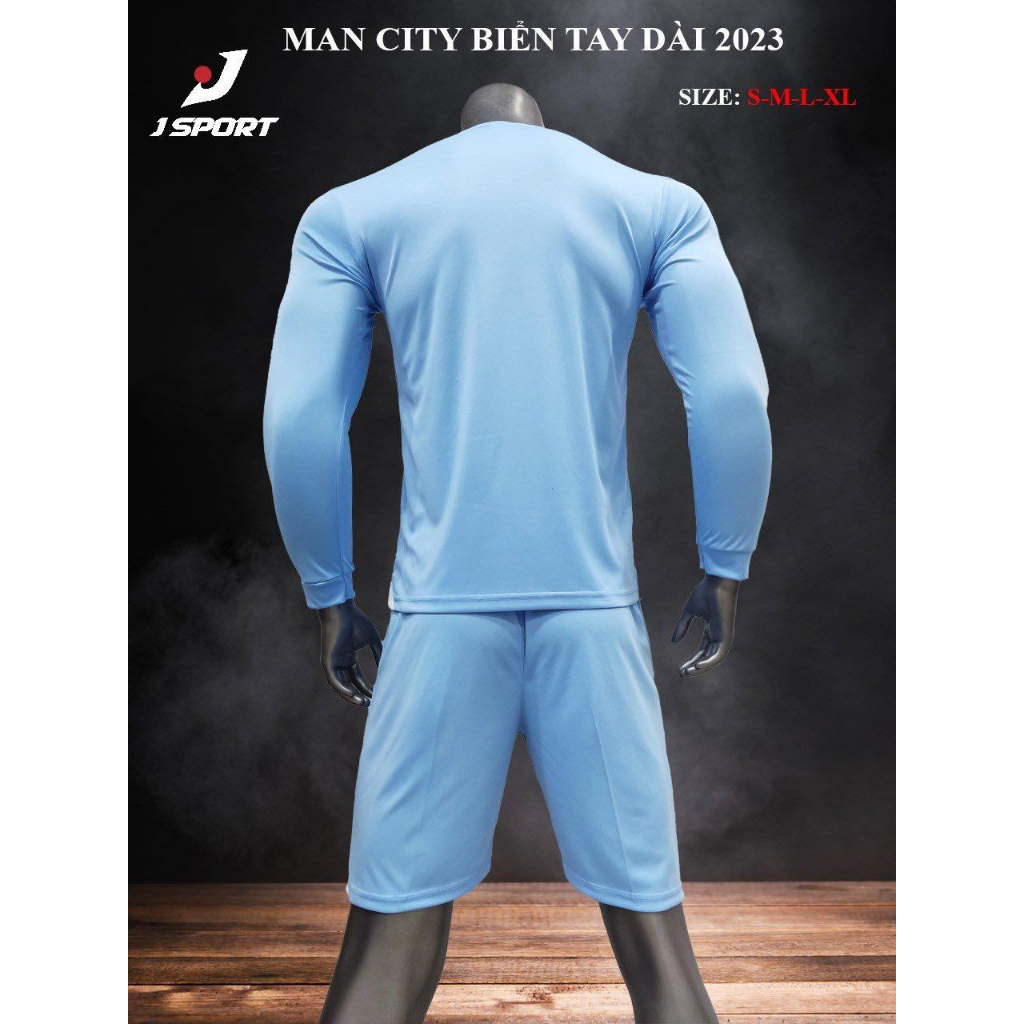 Áo đá bóng, quần áo bóng đá, áo Manchester City Đen Vàng tay dài - Chất thun lạnh cao cấp, bền, thoáng