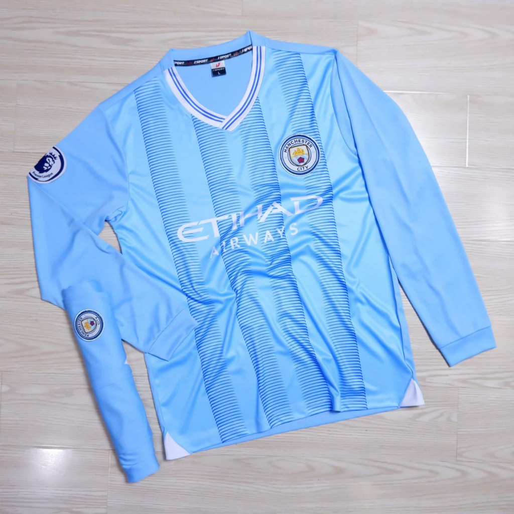 Áo đá bóng, quần áo bóng đá, áo Manchester City Đen Vàng tay dài - Chất thun lạnh cao cấp, bền, thoáng