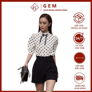 Áo kiểu nữ chấm bi chất lụa mát dễ phối với chân váy hoặc các loại quần thời trang
