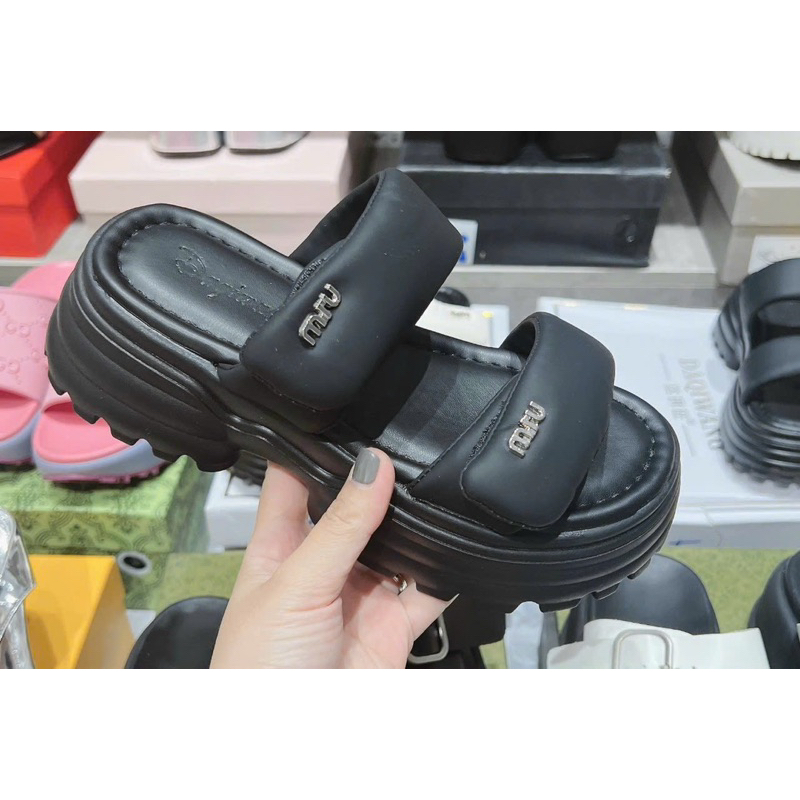 Dép 2 quai ngang miu đế cao