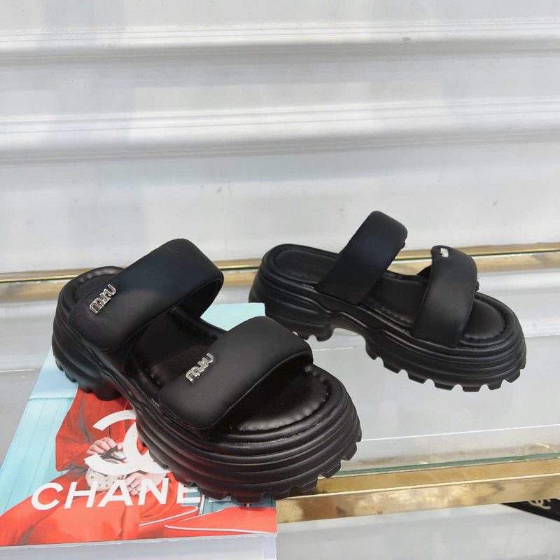 Dép 2 quai ngang miu đế cao
