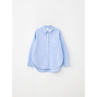 Áo sơmi xanh oversize bé gái