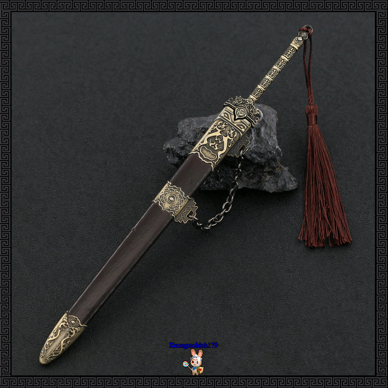 Mô hình sưu tầm Thiếu Niên Ca Hành Tiêu Sắt Thiên Trảm kiếm kim loại 22cm