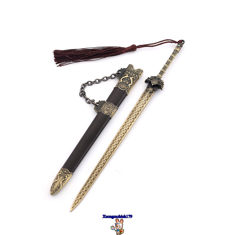 Mô hình sưu tầm Thiếu Niên Ca Hành Tiêu Sắt Thiên Trảm kiếm kim loại 22cm