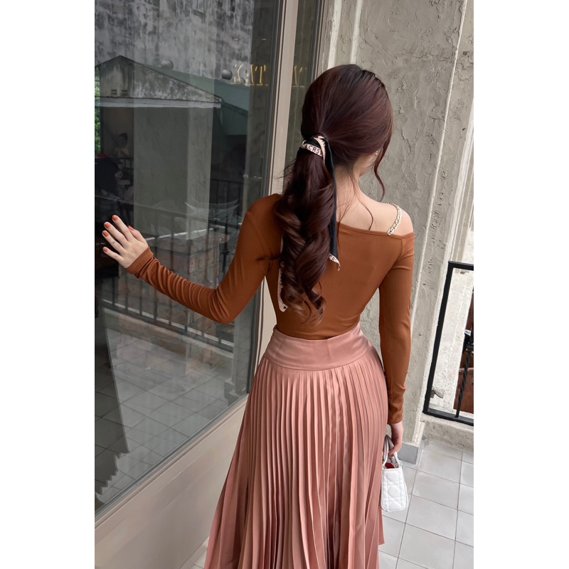 ÁO TAY DÀI XÉO DÂY XÍCH  - QA03675