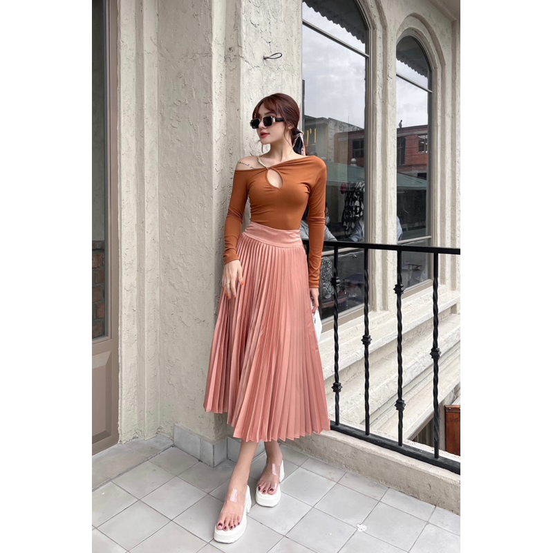 ÁO TAY DÀI XÉO DÂY XÍCH  - QA03675