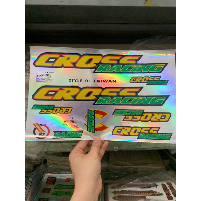 Bộ tem dán xe đạp CROSS RACING chữ màu vàng hàng nhập Thái Lan chất lượng cao dành trang trí riêng cho dòng xe này
