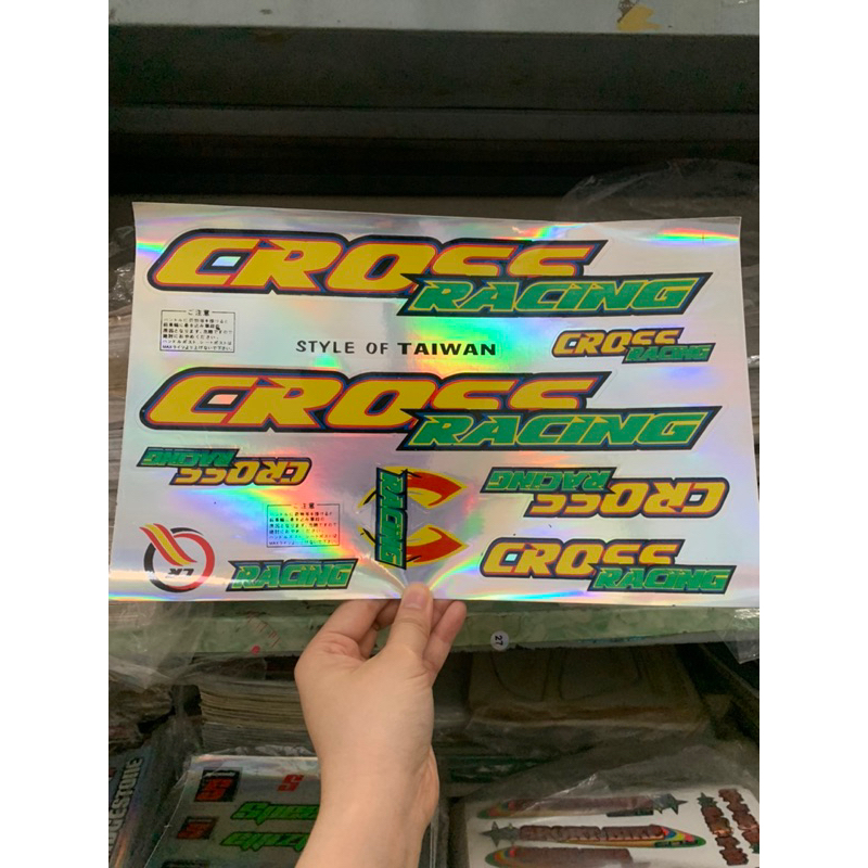 Bộ tem dán xe đạp CROSS RACING chữ màu vàng hàng nhập Thái Lan chất lượng cao dành trang trí riêng cho dòng xe này
