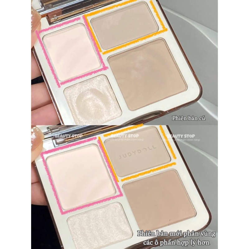 Bảng Phấn Tạo Khối & Bắt Sáng JUDYDOLL Highlight & Contour Lâu Trôi, Kháng Nước