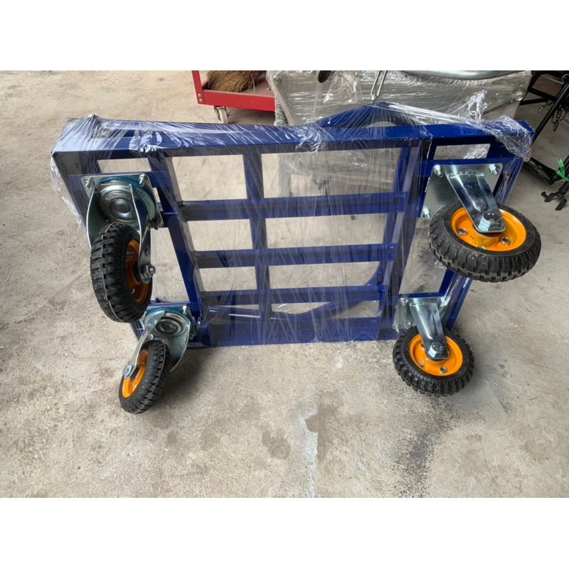 Xe kéo hàng, đẩy hàng 4 bánh gấp gọn bánh đường kính 16cm tải trọng 300-500kg