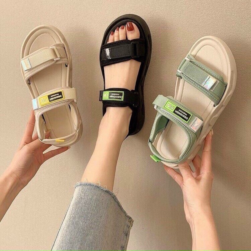 Sandal nữ quai dán chữ Fin Hot Trend