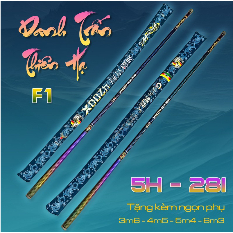 Cần câu đơn câu đài DANH CHẤN THIÊN HẠ 5H-F1 chuyên câu cảm giác