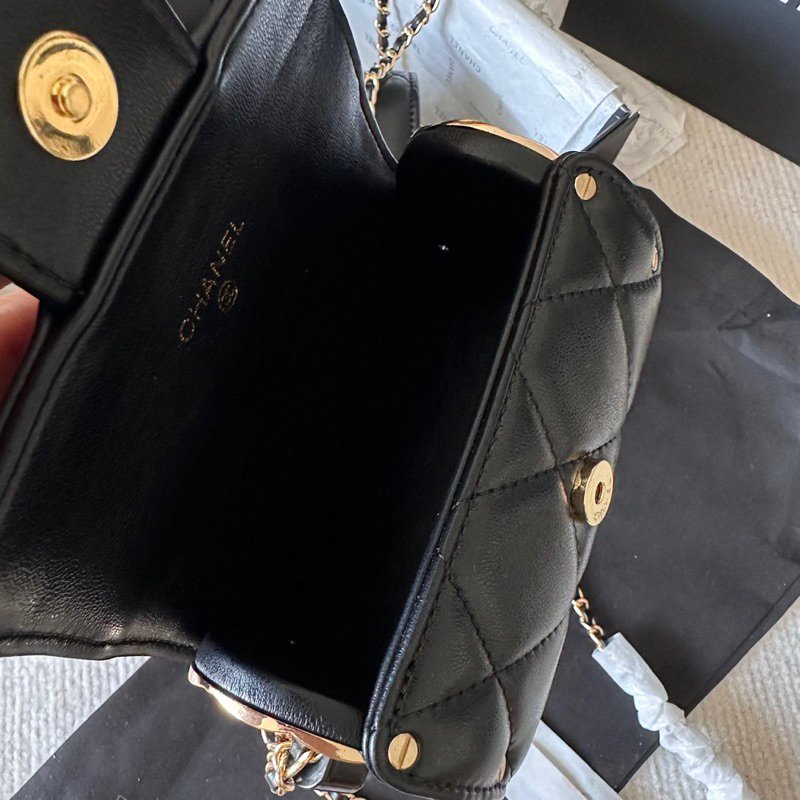 Túi đeo chéo Cha.nel SS21 chất da cừu size 14cm mini fullbox