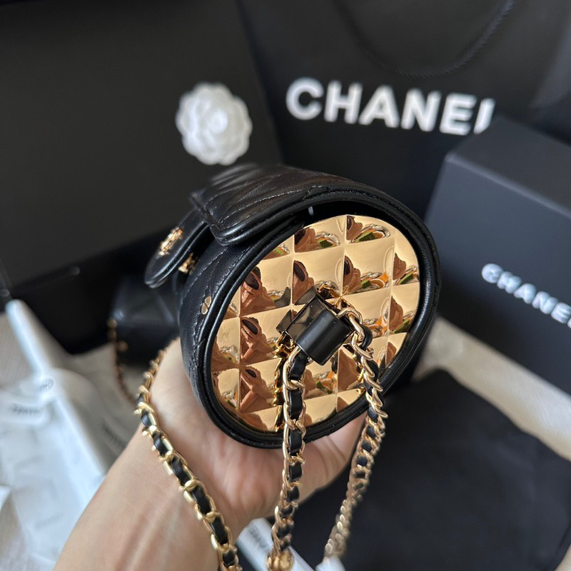 Túi đeo chéo Cha.nel SS21 chất da cừu size 14cm mini fullbox