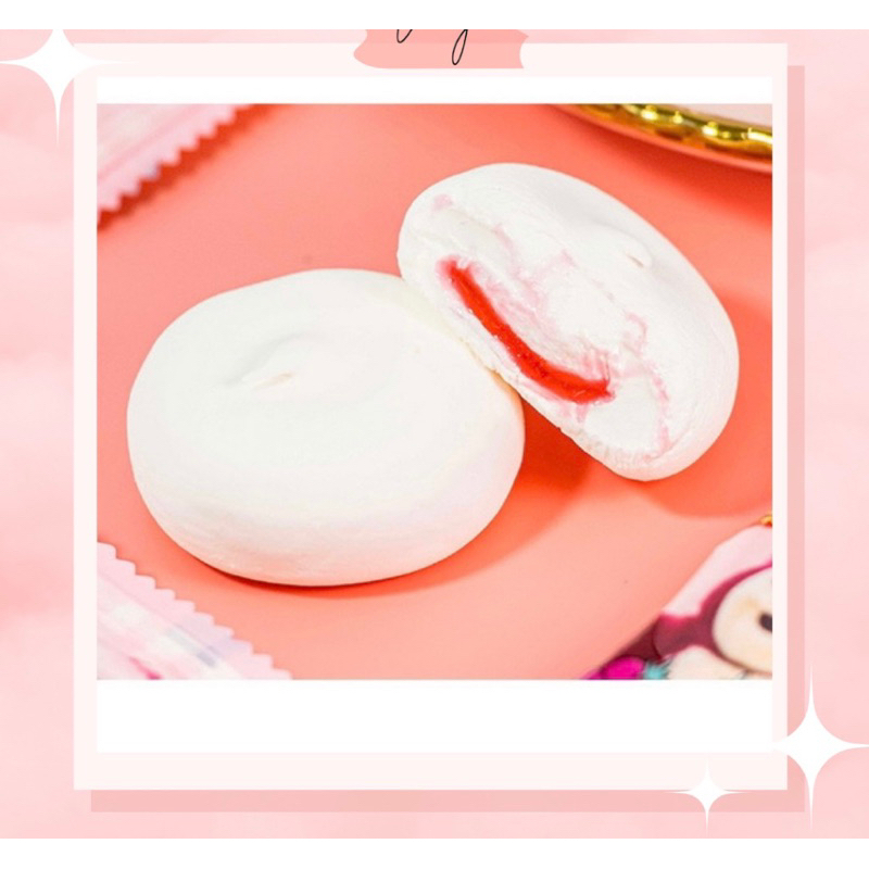 Kẹo bông mềm Marshmallow Nhân Mứt Dâu Gấu Dâu Lotso