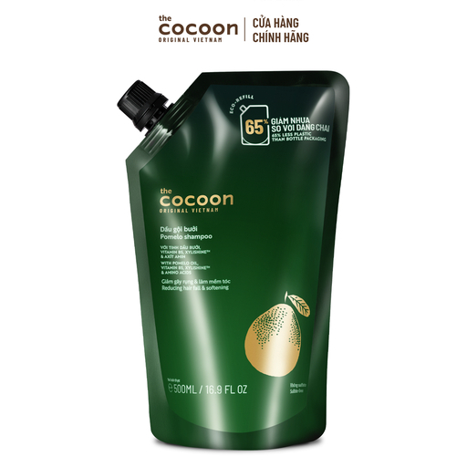 Bigsize - Dầu gội bưởi Cocoon Túi Refill giúp giảm gãy rụng và làm mềm tóc 500ml - Thuần Chay