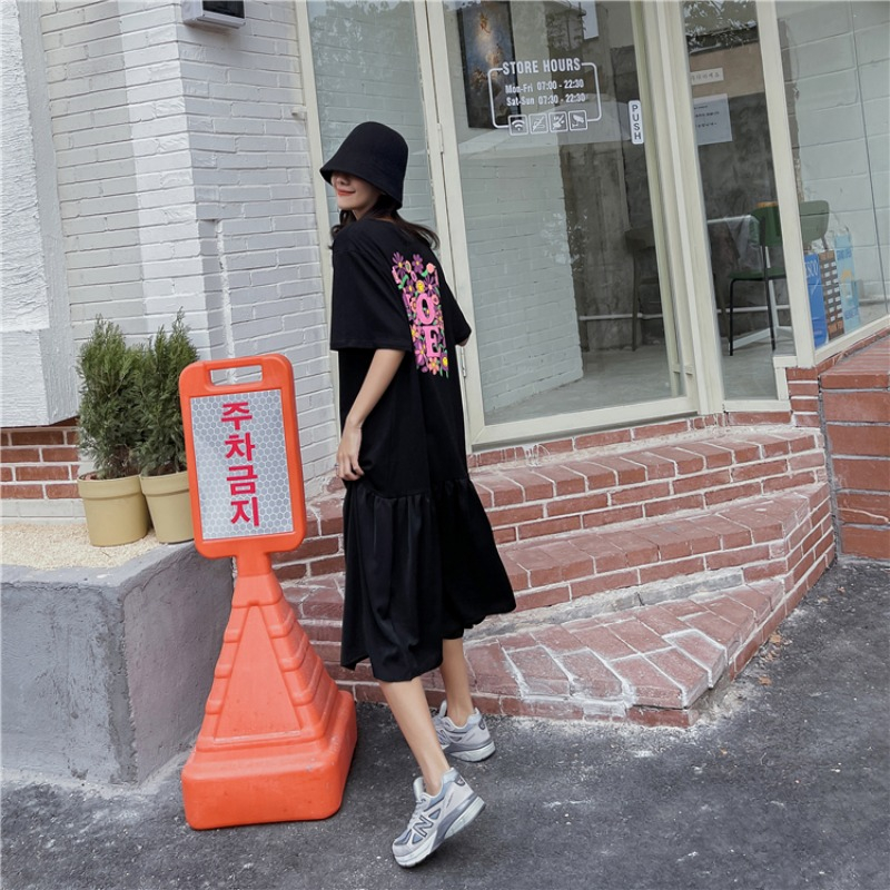 Váy Suông Chữ Love Quảng Châu 2023 Thoải Mái Phong Cách Hàn Quốc