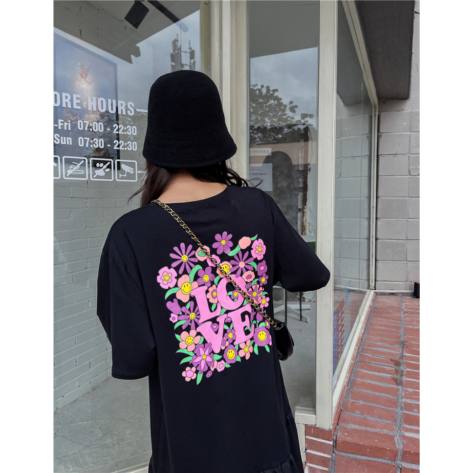 Váy Suông Chữ Love Quảng Châu 2023 Thoải Mái Phong Cách Hàn Quốc