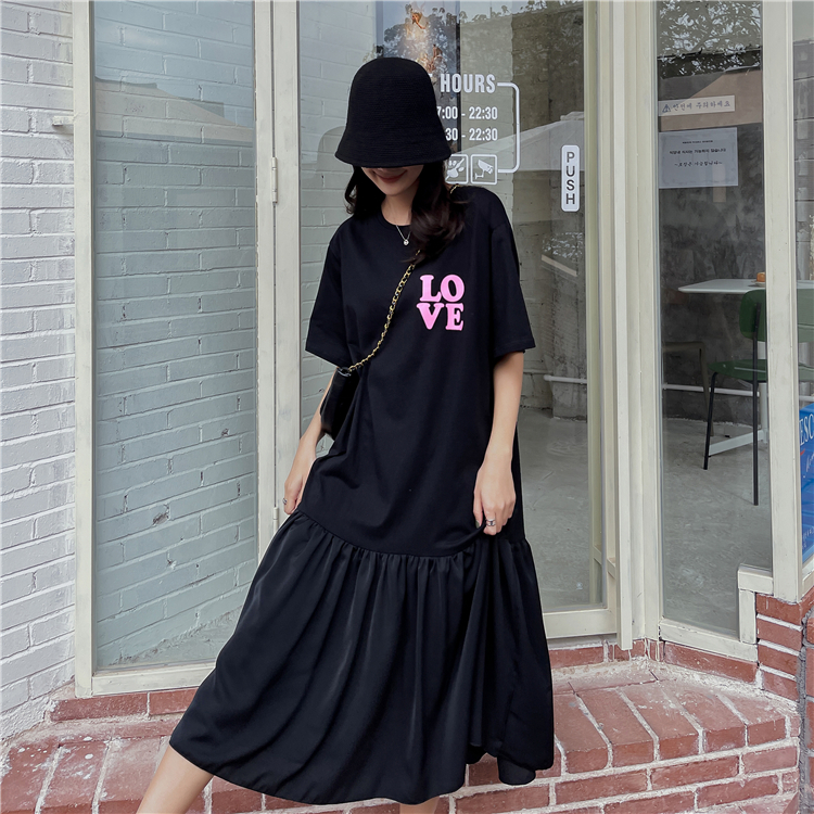 Váy Suông Chữ Love Quảng Châu 2023 Thoải Mái Phong Cách Hàn Quốc