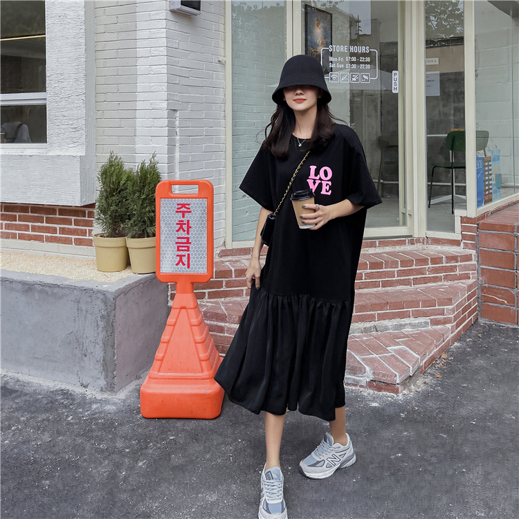 Váy Suông Chữ Love Quảng Châu 2023 Thoải Mái Phong Cách Hàn Quốc