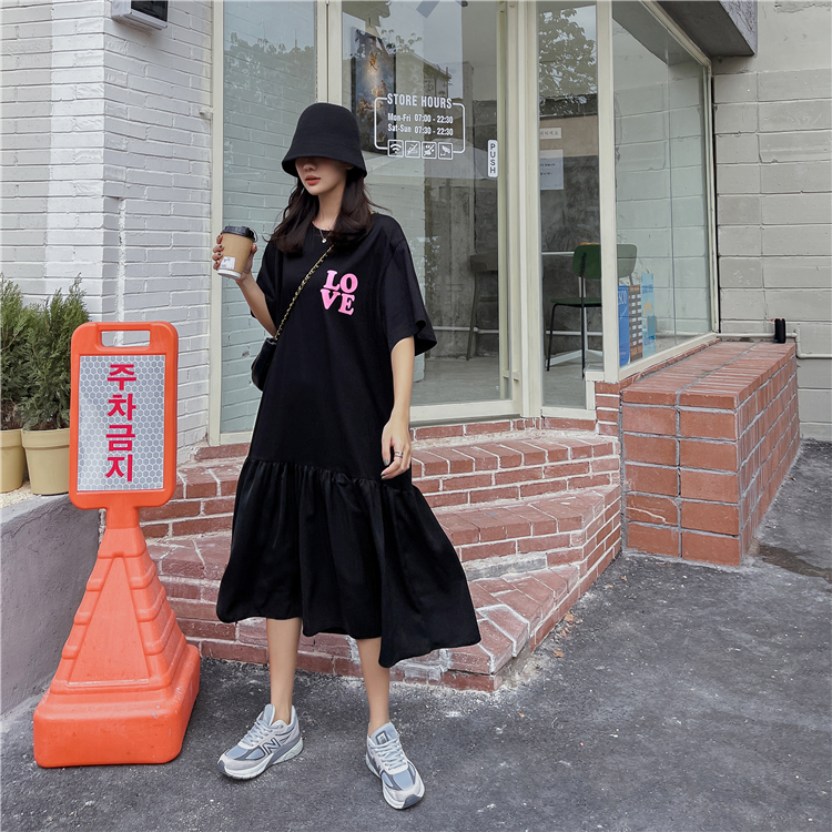 Váy Suông Chữ Love Quảng Châu 2023 Thoải Mái Phong Cách Hàn Quốc