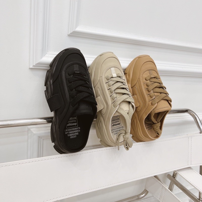 Sục thể thao nữ siêu nhẹ đế bánh mỳ 4-5 - sẵn đen- kem