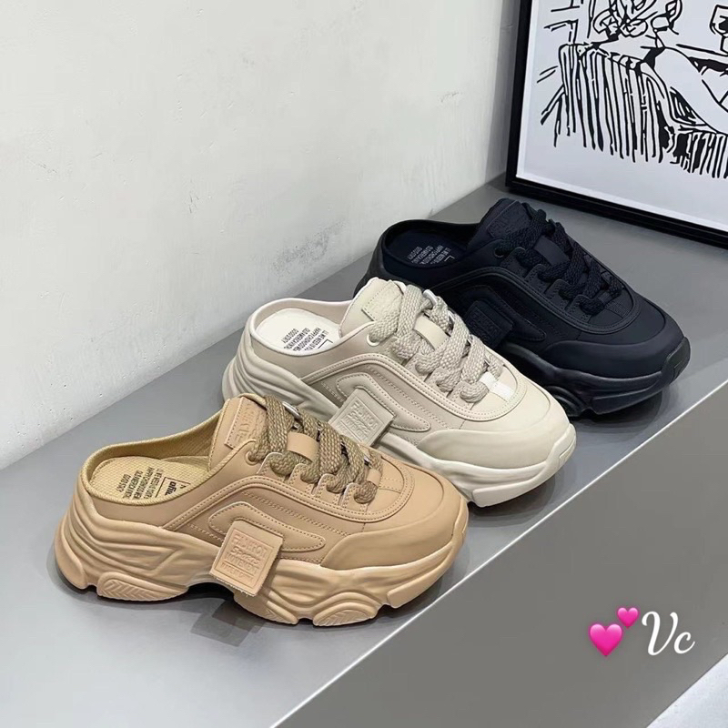 Sục thể thao nữ siêu nhẹ đế bánh mỳ 4-5 - sẵn đen- kem