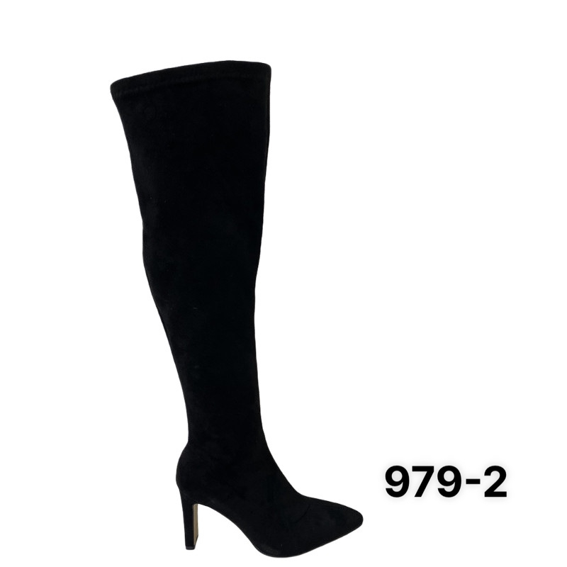 BỐT ĐÙI NỮ QUA GỐI DA NHUNG GÓT THANH CAO 9CM HÀNG QC FULBOX 979-2