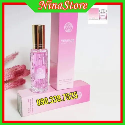 Nước hoa nữ VER_SACE Bright Crystal 20ml mẫu 4d dạng xịt-Mùi Ver.sace hồng hương hoa- NinaStore-Perfume