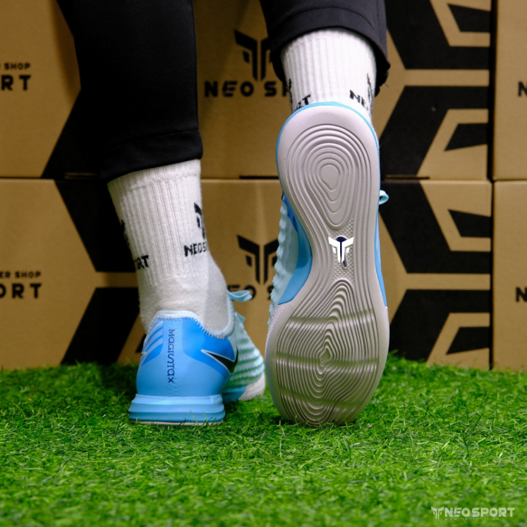 Giày Bóng Đá Cỏ Nhân Tạo Futsal Magistax bo thun Xanh Da IC