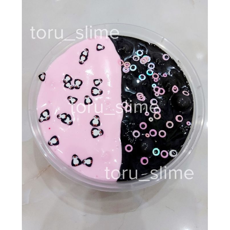 Slime Basic, Bơ, Mây, Xốp hộp dẹp size L kèm charm ngẫu nhiên