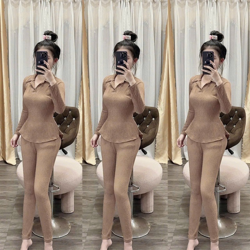 SÉT BỘ THUN XỐP NHẬT MẪU MỚI SIEU HOT _ĐỒ BỘ NỮ QUẦN ÔM CÓ TÚI _SEN BOUTIQUE