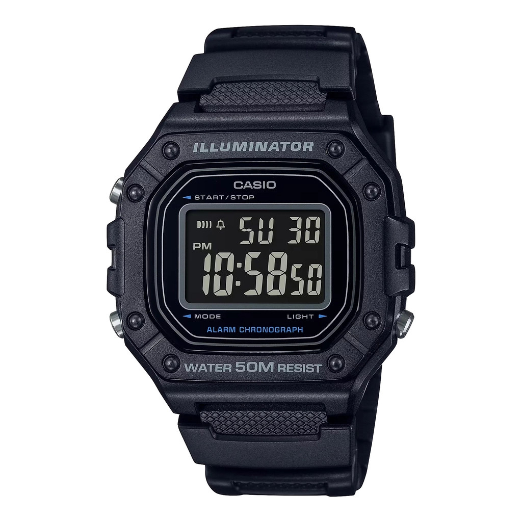 Đồng Hồ Nam Casio Dây Nhựa Trẻ Trung W-218H-1BVDF Chính Hãng