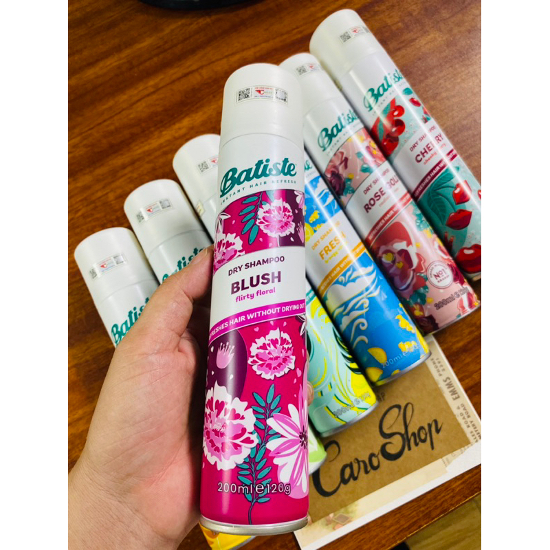 Dầu gội khô Dry shampoo Batiste các màu