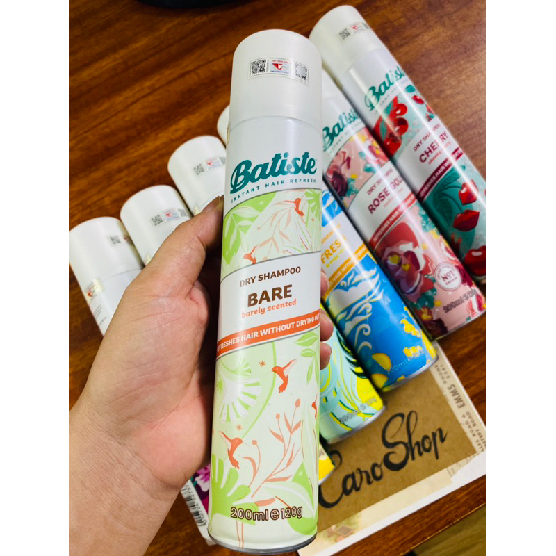 Dầu gội khô Dry shampoo Batiste các màu