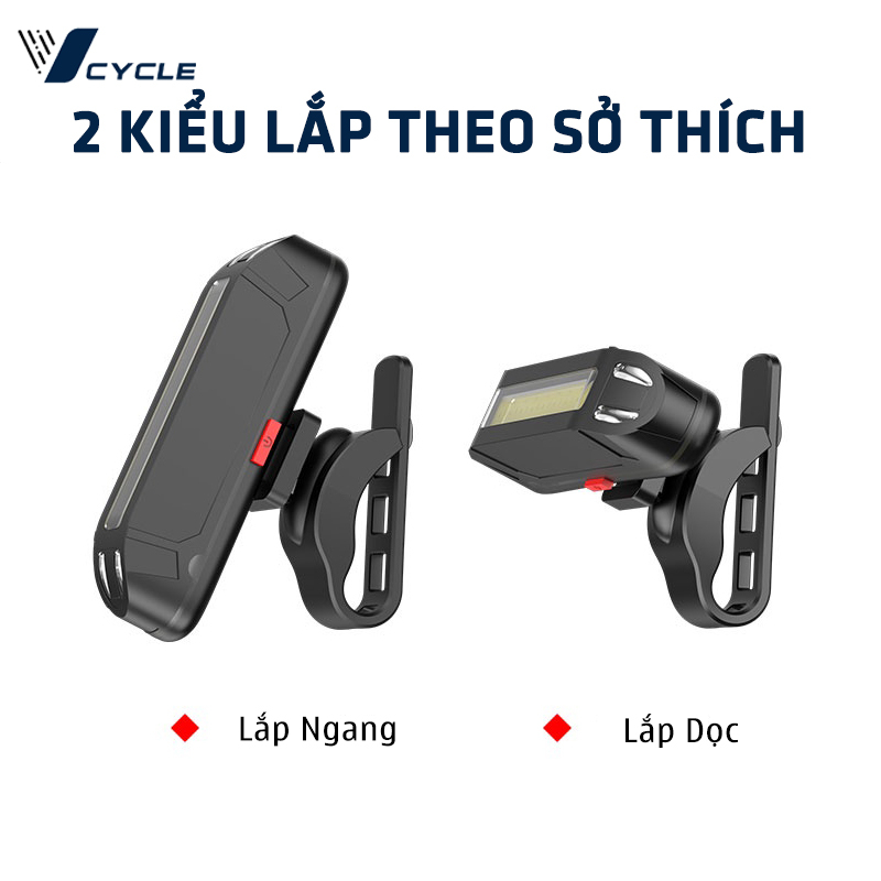 Đèn hậu xe đạp nháy 2 màu Xanh-Đỏ | Đèn hậu xe đạp nháy POLICE | Đèn chống nước sạc lại bằng cáp USB