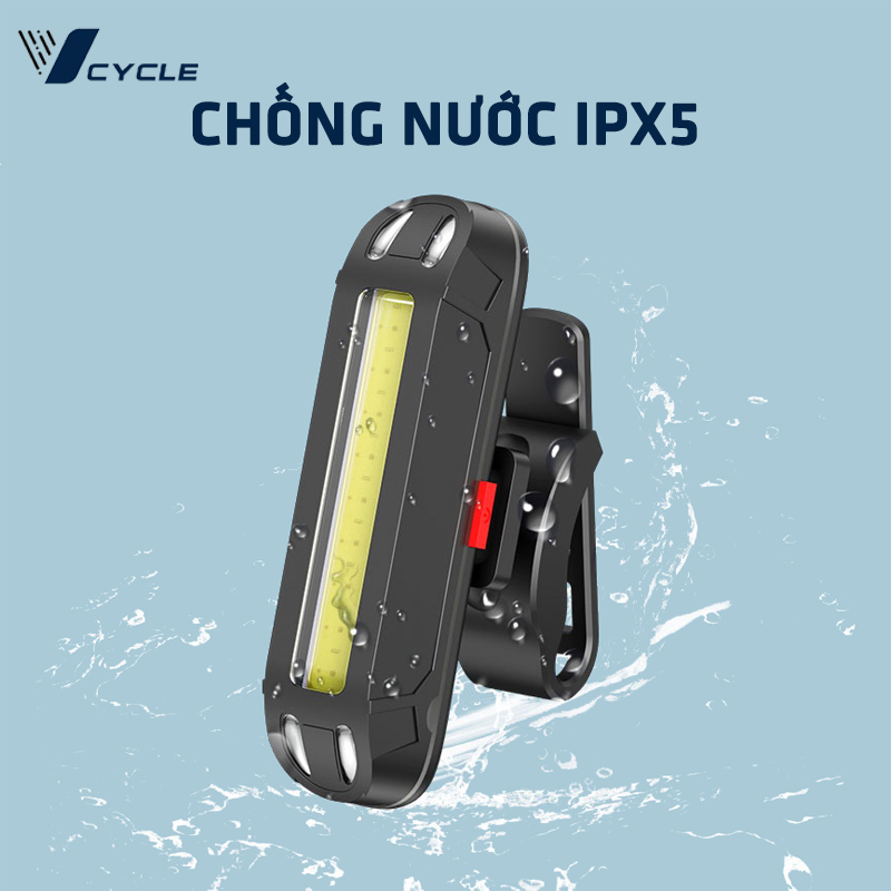 Đèn hậu xe đạp nháy 2 màu Xanh-Đỏ | Đèn hậu xe đạp nháy POLICE | Đèn chống nước sạc lại bằng cáp USB