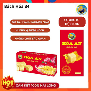 Combo 05 hộp bánh đậu xanh hoà an 200g