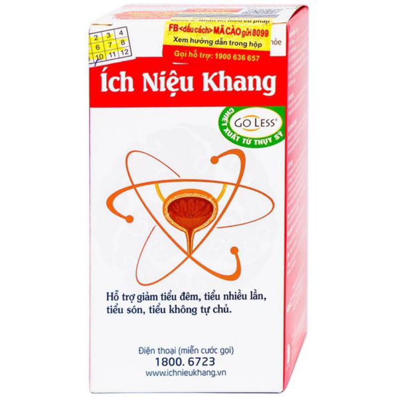 Viên uống Ích Niệu Khang (Hộp 80 viên) Hỗ trợ giảm triệu chứng rối loạn tiểu tiện, tiểu đêm, tiểu nhiều lần, tiểu rắt.