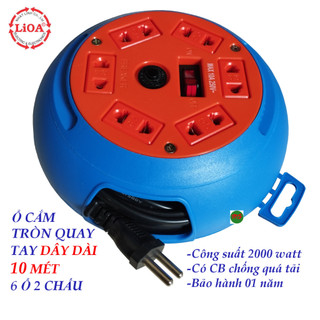 Ổ cắm tròn quay tay LIOA DB10-10A- dây dài 10 mét