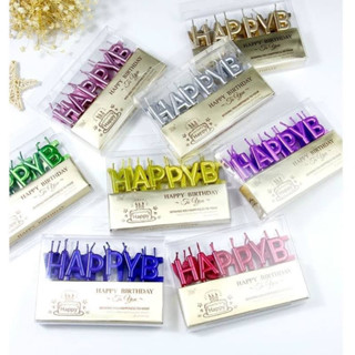  combo 2 vỉ Nến nhũ chữ hpbd trang trí bánh kem 