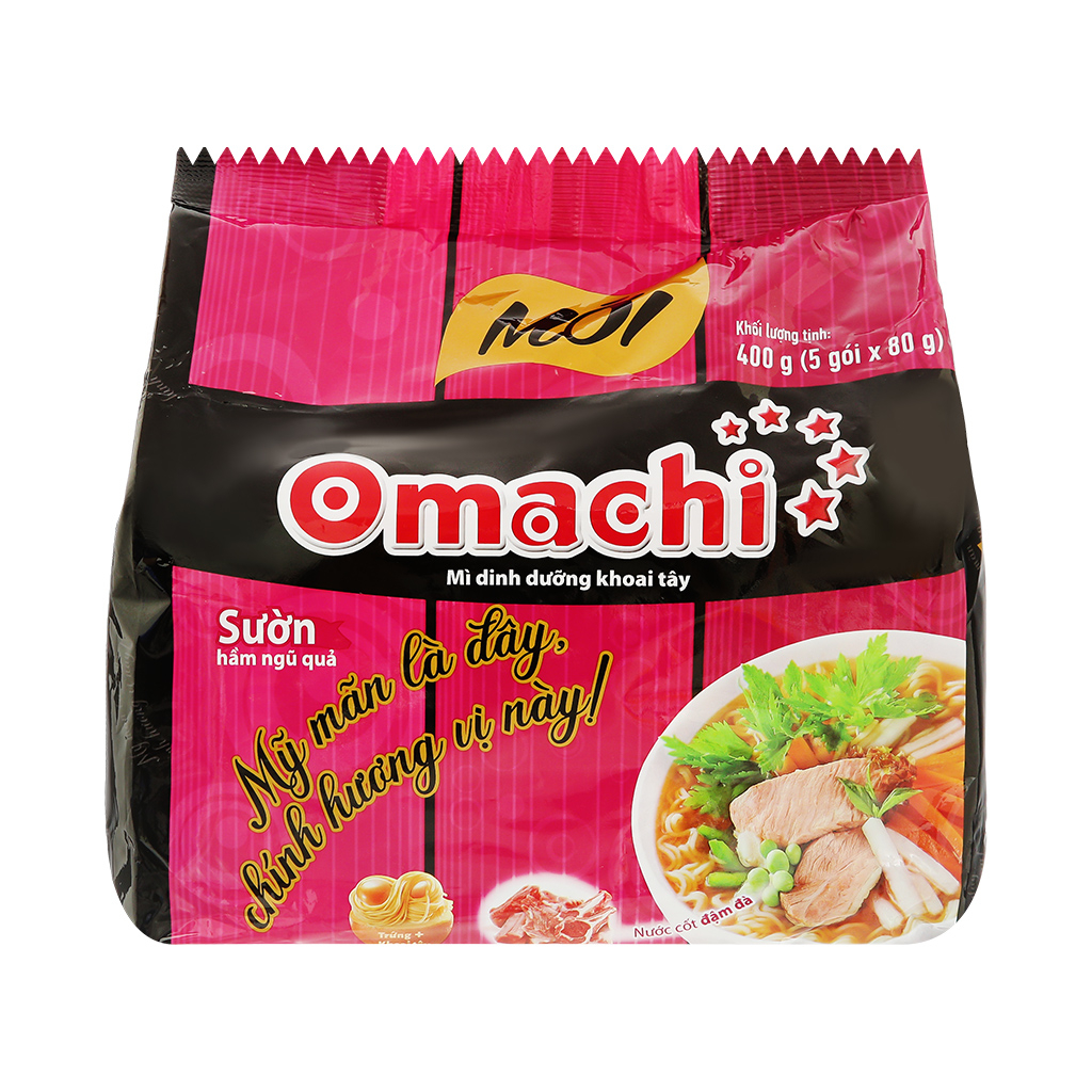 Lốc mì khoai tây Omachi Xốt bò hầm/Sườn hầm ngũ quả/Trộn xốt spaghetti