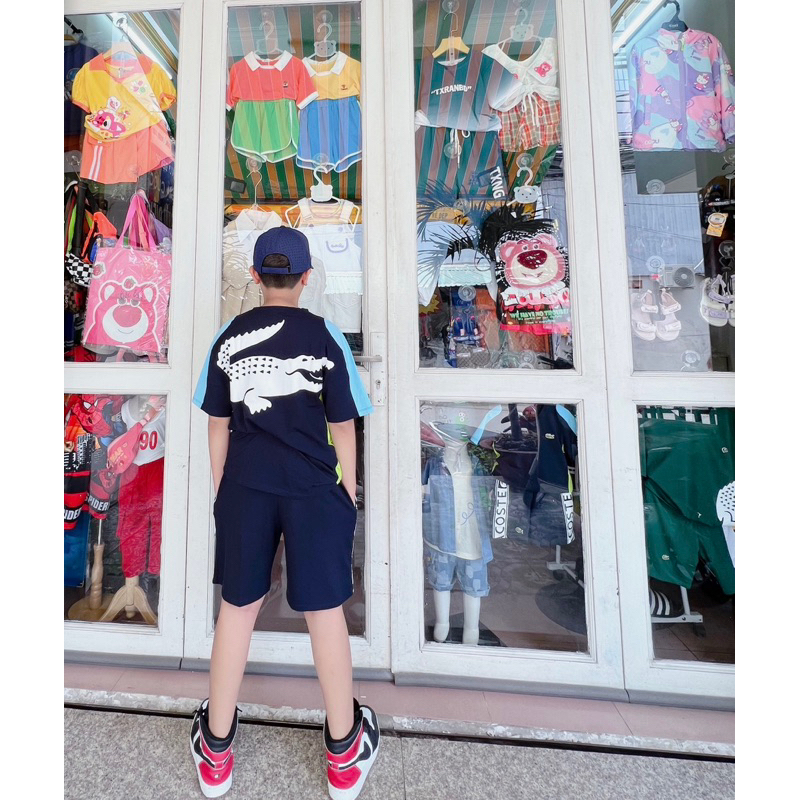 Bộ thun bé trai logo cá sấu BiBi