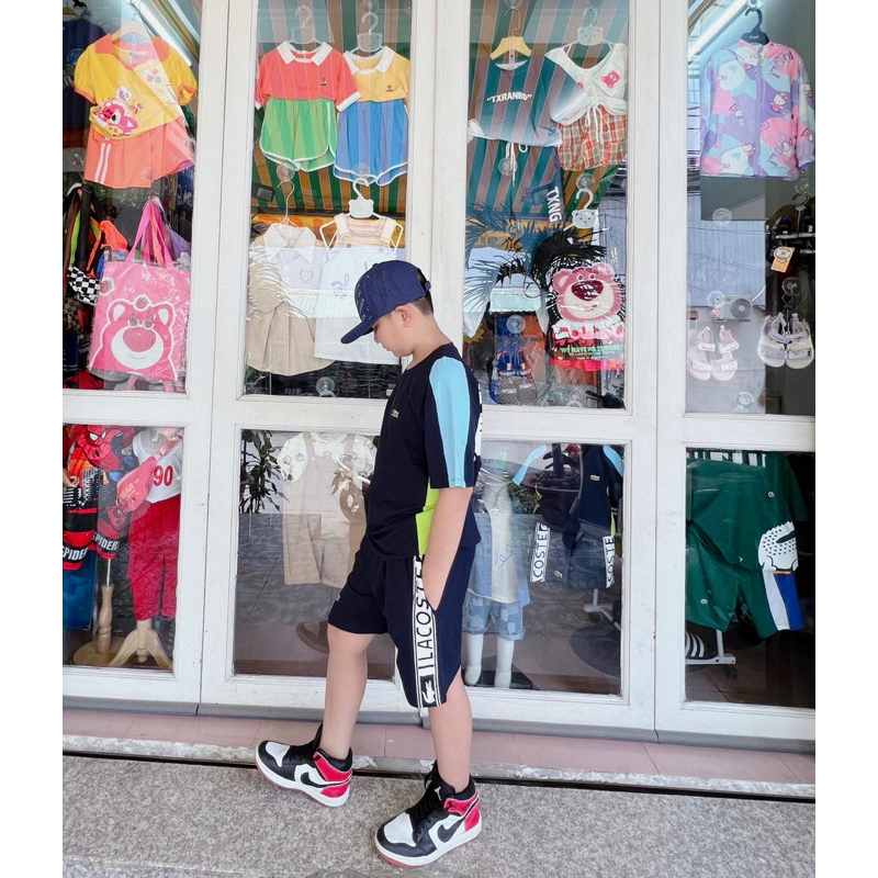 Bộ thun bé trai logo cá sấu BiBi