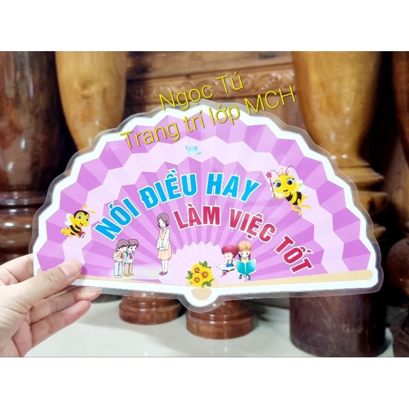 💥SÉT RỜI TRANG TRÍ LỚP HỌC  "BẠN ƠI NÊN LÀM NHÉ" IN MÀU + ÉP + BĂNG DÍNH DÁN TƯỜNG