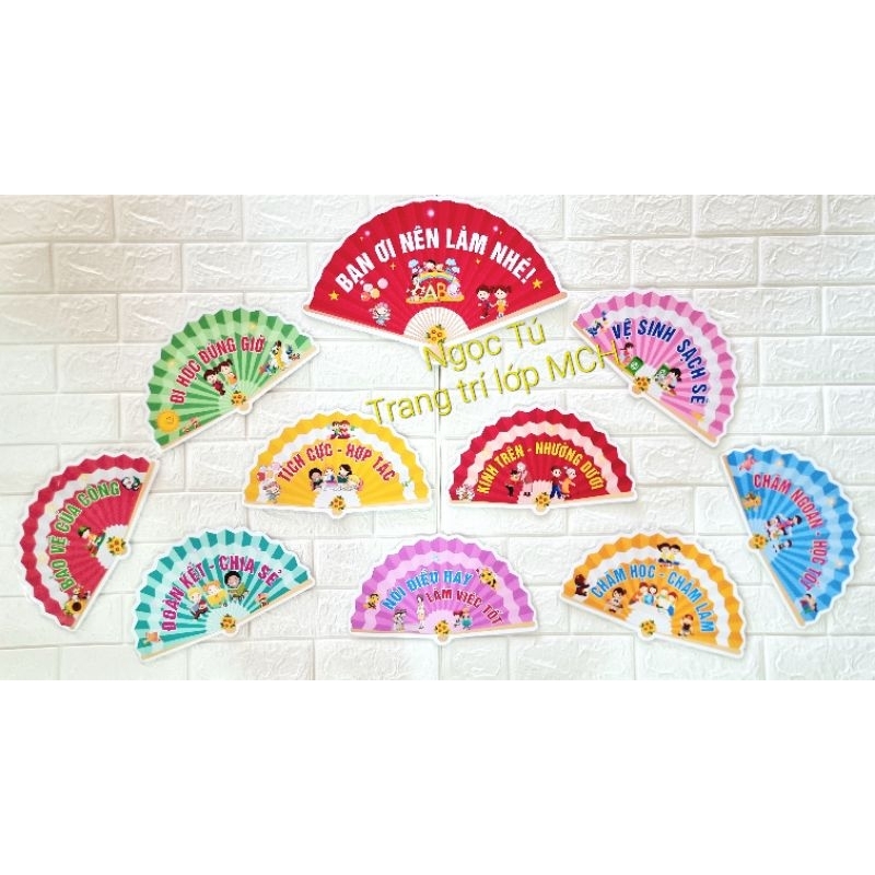 💥SÉT RỜI TRANG TRÍ LỚP HỌC  "BẠN ƠI NÊN LÀM NHÉ" IN MÀU + ÉP + BĂNG DÍNH DÁN TƯỜNG