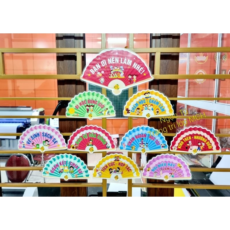 💥SÉT RỜI TRANG TRÍ LỚP HỌC  "BẠN ƠI NÊN LÀM NHÉ" IN MÀU + ÉP + BĂNG DÍNH DÁN TƯỜNG